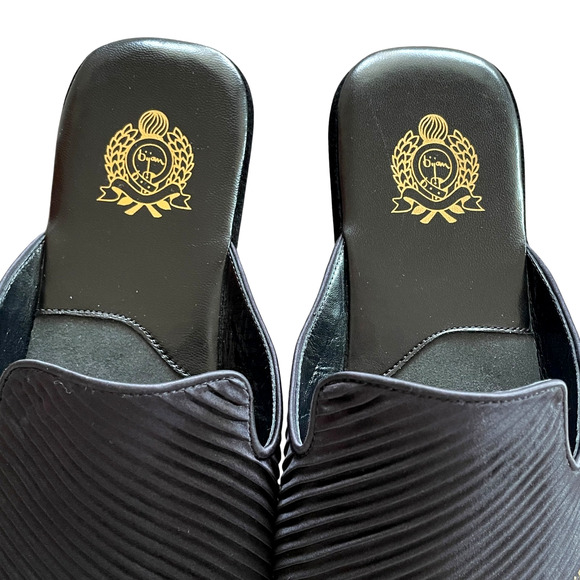 HOUSE OF BIJAN Men\'s Size 11 Black Silk Suede Indoor Luxury Loafers Slippers NEW main image 12